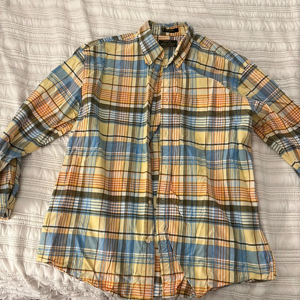 Mens Orvis plaid dress shirt